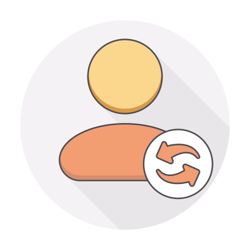 Arrow refresh reload sync user icon vector image