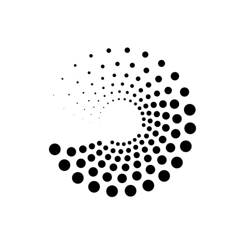 Halftone circle pattern border and frame design vector image