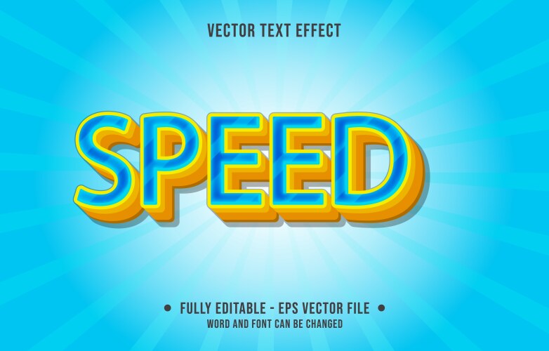 Editable text effect gradient style speed vector image