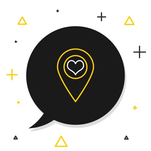 Line map pointer with heart icon isolated vektorbild