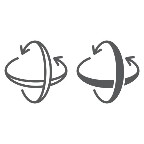 Rotation axis line and glyph icon pivot view vector image