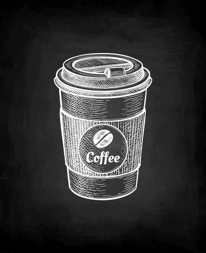 Chalk Coffee Cup Sketch Vector Image