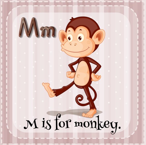Flashcard alphabet m is for mother Royalty Free Vector Image