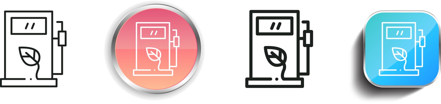 Gas icon thin linear regular and button style vector image