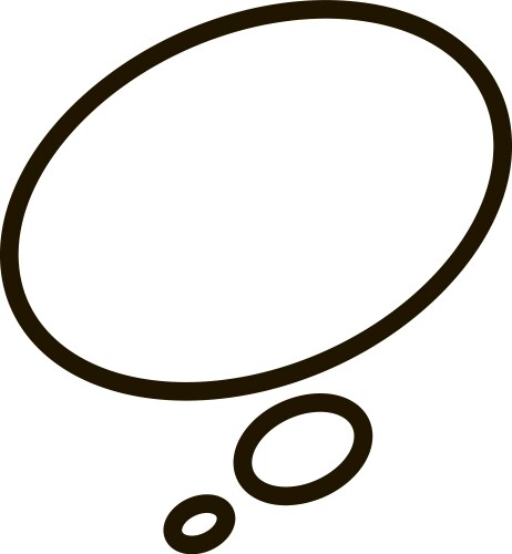 Simple empty thought bubble with two smaller vector image