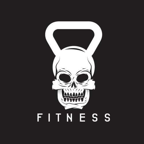 Skull in the form of kettlebell fitness concept Vector Image