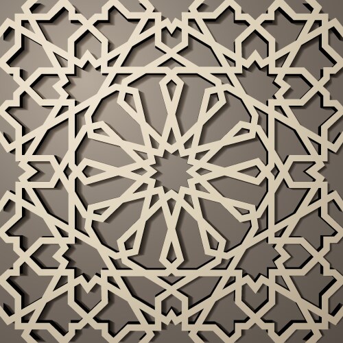 Background with 3d seamless pattern in islamic Vector Image