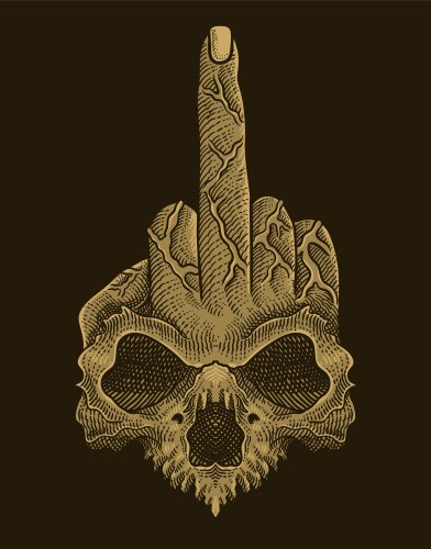 Finger skull on black background Vector Image