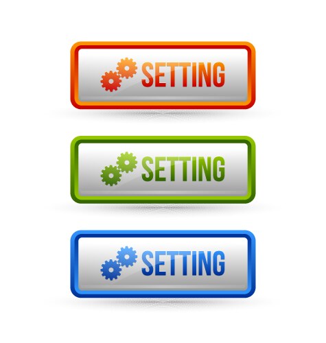 Glossy setting buttons vector image
