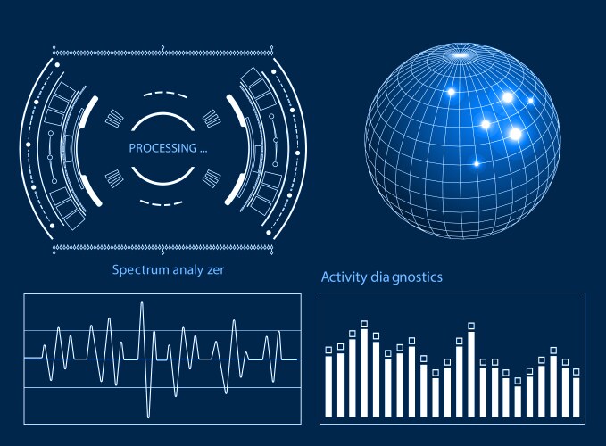 Tech HUD Interface Elements vector image