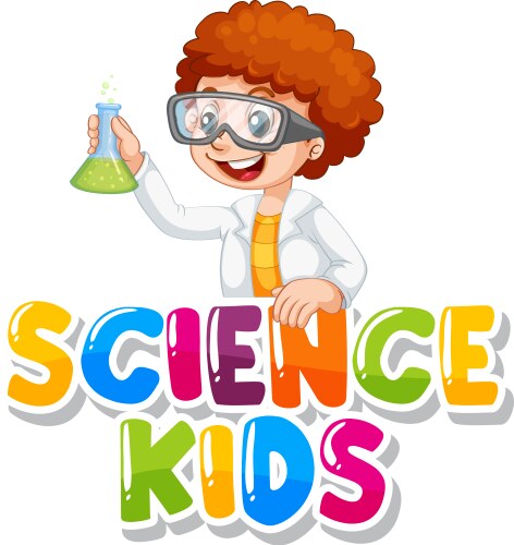 Kids having science lessons Royalty Free Vector Image