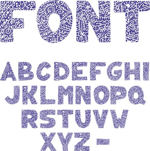 hand drawn alphabet with vintage letters on white vector image