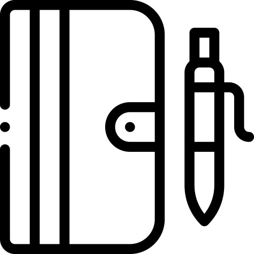 Notebook icon thin linear style design isolated vector image