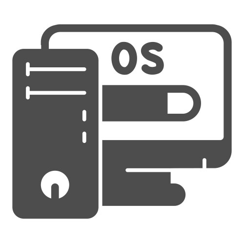 Computer and operating system solid icon pcrepair vector image