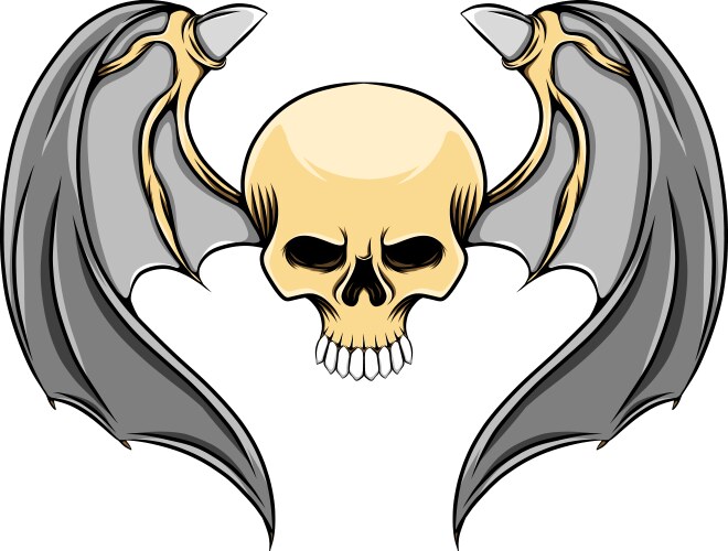 Head skull with sharp teeth and metal Vector Image
