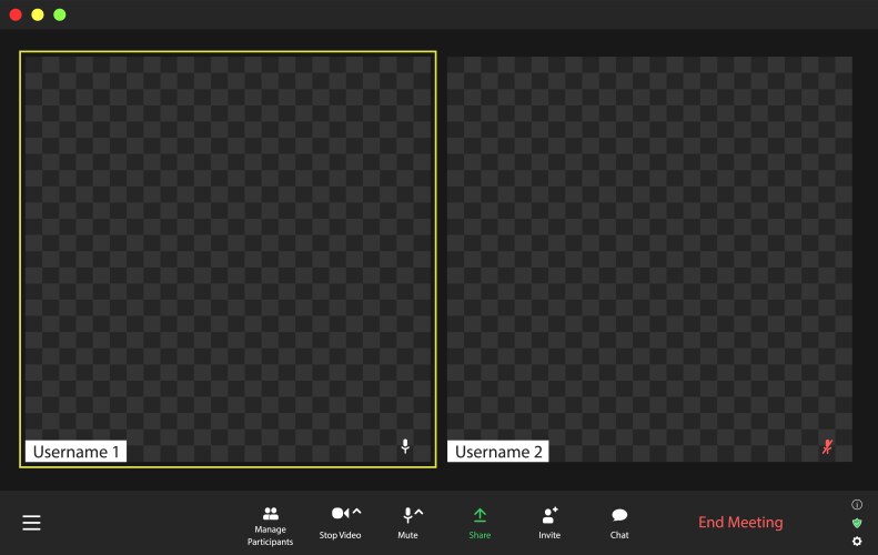 Template video conference user interface Vector Image