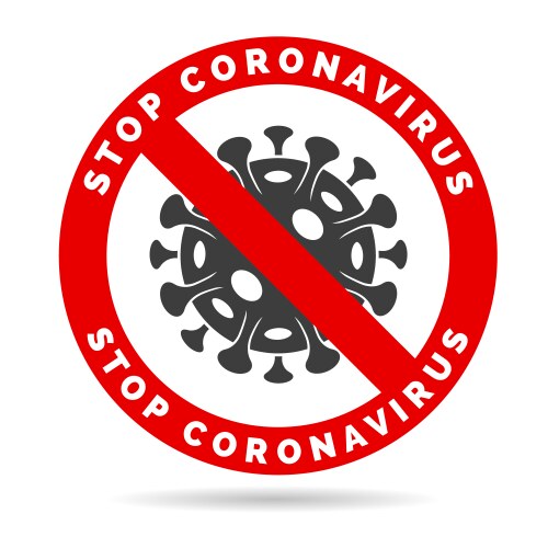 corona virus stop sign vector