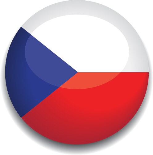Czech Republic Flag Button Vector Image