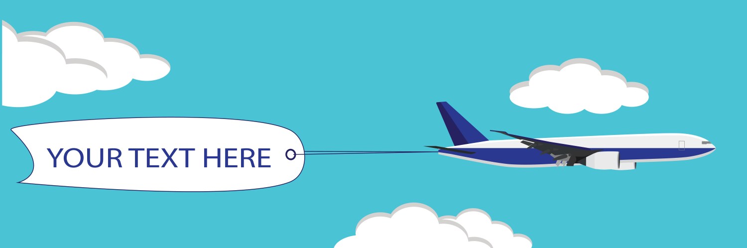 Kid flying plane with banner Royalty Free Vector Image