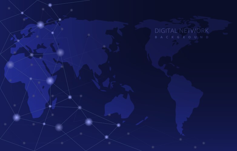 Global map digital network connection internet vector image