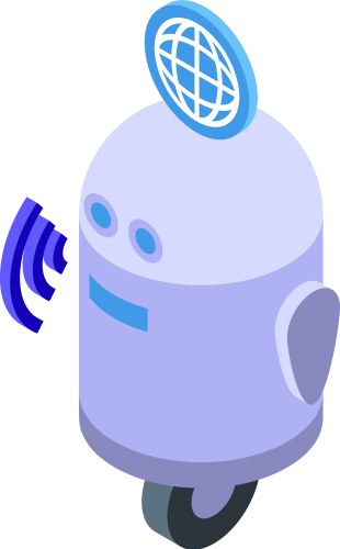 Global network robot communicating using wifi vector image