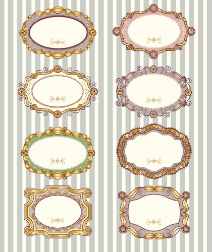 Vintage frame labels rectangle and oval wedding Vector Image
