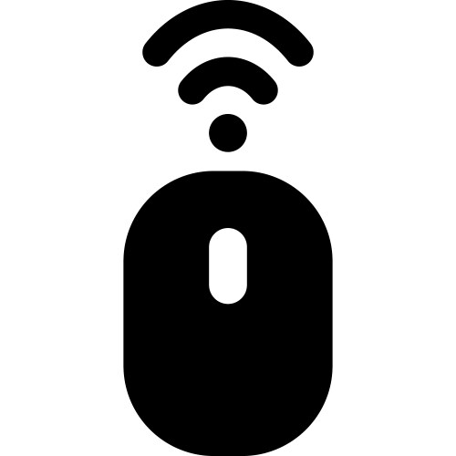 Wireless mouse connected to device via bluetooth vector image