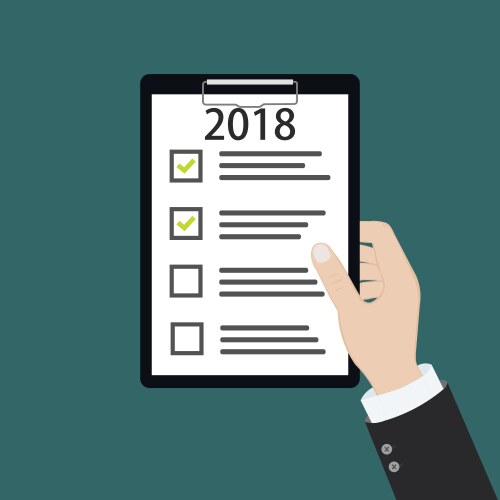 2018 new year resolution and target business vector image