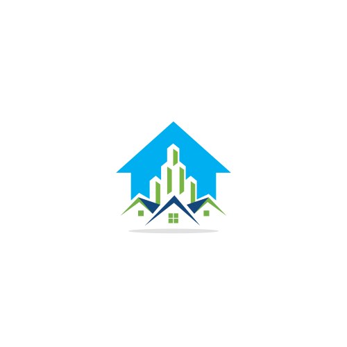 home realty building arrow logo vector