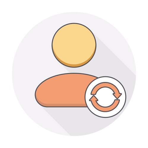 Arrows refresh reload sync user icon vector image
