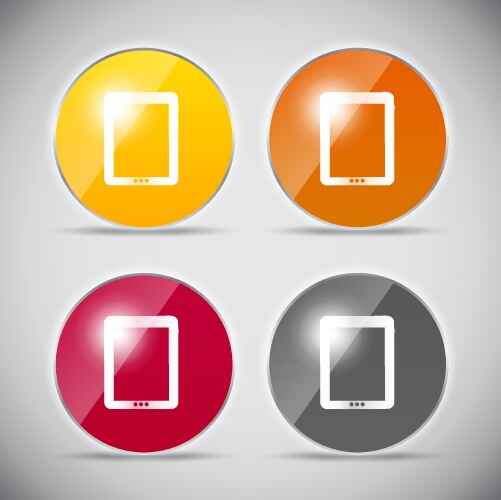 Glossy Computer Icon Set vector image