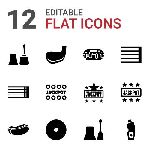 12 poster icons vector image