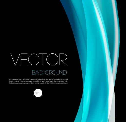 Blue orange glowing glossy waves abstract banner Vector Image