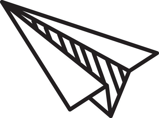 Paper plane doodle on white background Vector Image