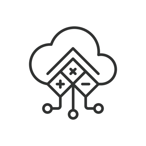 Cloud computing icon in line design clouds vector image