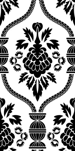 Seamless black and white damask style pattern Vector Image