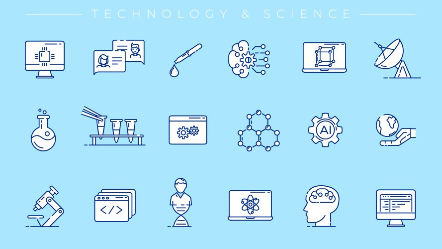 Technology and science concept line style vector image