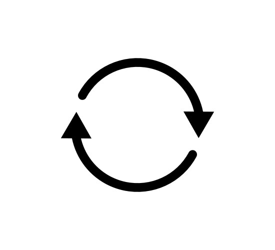 two circle arrow icon round reload restart vector