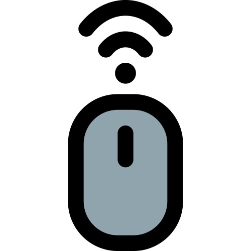Wireless mouse connected to device via bluetooth vector image