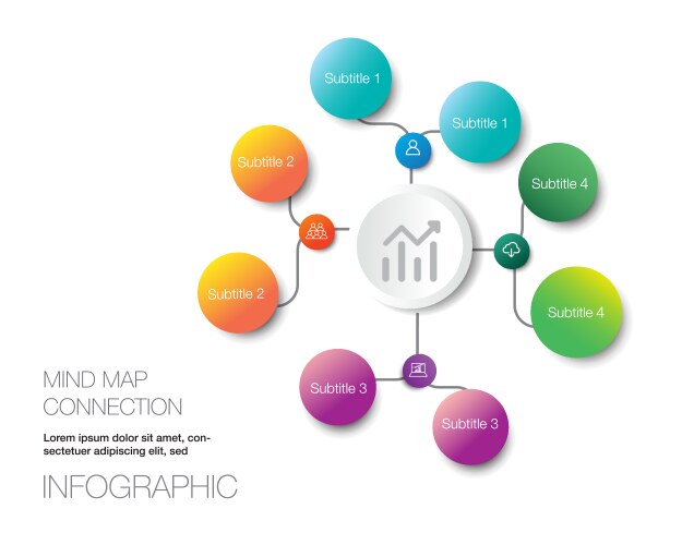 Infographic mind map5 Royalty Free Vector Image