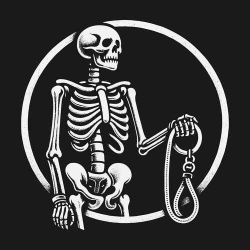 Macabre Skeleton with Noose Vector Image