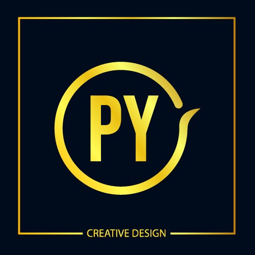 Py Colours Logo Initial letter py logo template design Royalty Free Vector