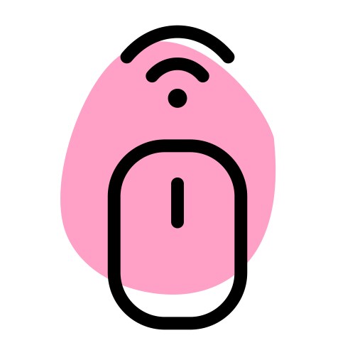 Wireless mouse connected to device via bluetooth vector image