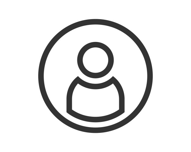 Minimalist user icon inside a circle simple line vector image
