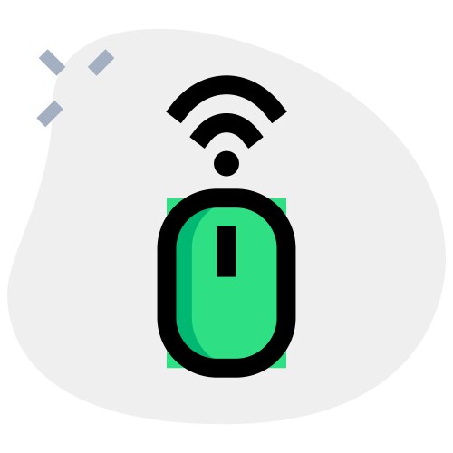Wireless mouse connected to device via bluetooth vector image