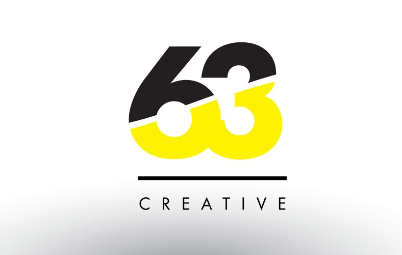 Black and Yellow Number Logo Vector Image