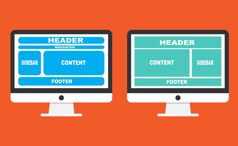 Computer technology web design layouts vector image