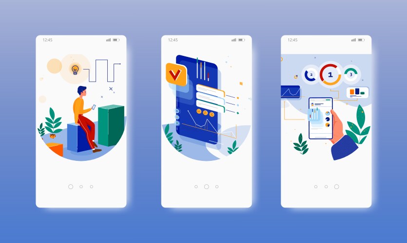 Use data dashboard analysis mobile app vector image