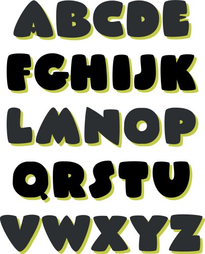 Bold Comic Alphabet Font Vector Image