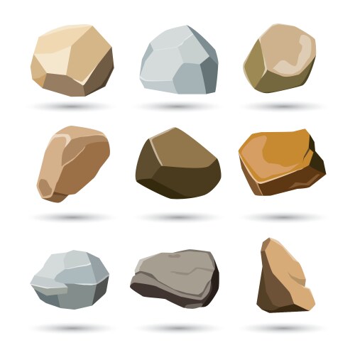 Rock stone set Royalty Free Vector Image - VectorStock